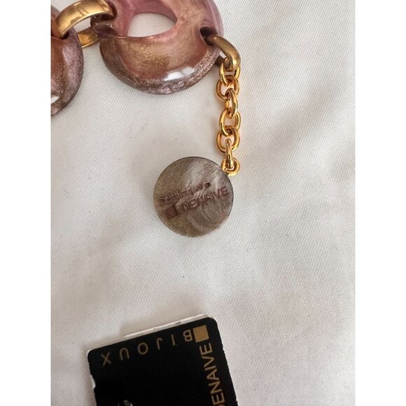 NWT Dominique Denaive resin chain bracelet in pink org paid $180 - Picture 3 of 3